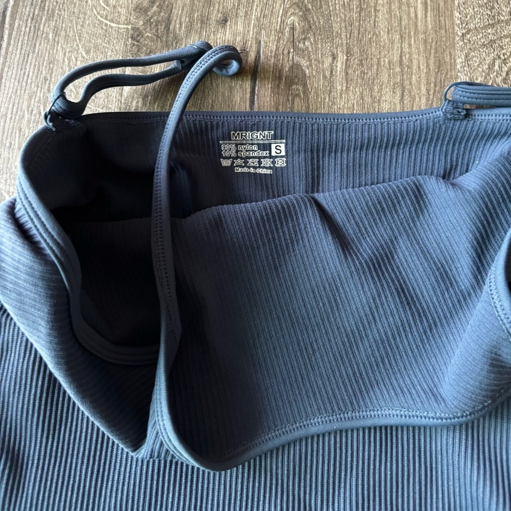 NWOT MRIGNT Ribbed Bodysuit • Navy Blue - Picture 3 of 9